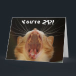 Funny Cat Happy 21st Birthday Kaart<br><div class="desc">Dit ontwerp heeft een grappig afbeelding van een kat. Ideaal voor speciale gelegenheden zoals verjaardagen,  verjaardagen en meer. Als u het ontwerp wilt personaliseren door het bericht,  de leeftijd of het lettertype te wijzigen,  klikt u op "Ontwerp bewerken".</div>