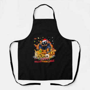 Funny Cat Happy Hanksmas Halloween Thanksgiv Schort