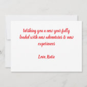 funny cat happy new year Flat Card (Achterkant)