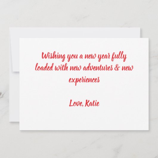 funny cat happy new year Flat Card (Achterkant)