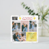 Funny Cat Happy Pawlidays Peace Love Joy 5 Photos Feestdagenkaart (Staand voorkant)