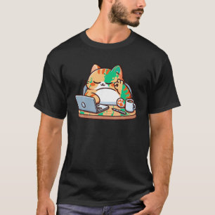 Funny Cat Hard Work Cat Ik ben OK Medewerker Kanto T-shirt