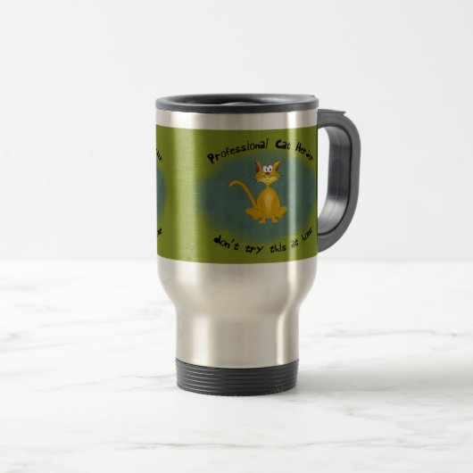 Funny Cat Herder Travel Mug Reisbeker (Voorkant rechts)