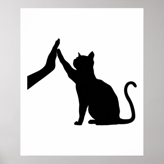 Funny Cat High Five Graphic Cat Owner & Cat Lover Poster (Voorkant)