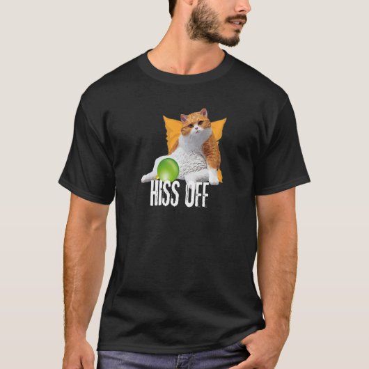 Funny Cat Hiss Off Meowy Cat Premium T-shirt (Voorkant)