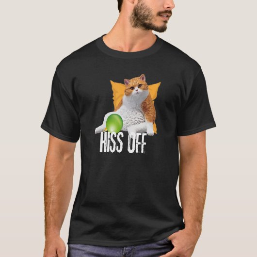 Funny Cat Hiss Off Meowy Cat T-shirt (Voorkant)