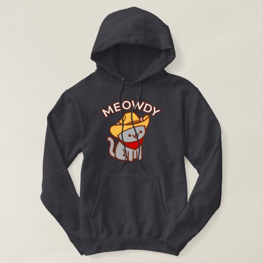 Funny Cat Hoodie - "MEOWDY" (Design voorkant)
