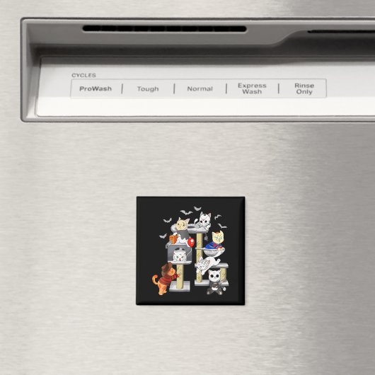 Funny Cat Horror Movies Cute Halloween Cat Lovers  Magneet (Insitu (Vaatwasser))