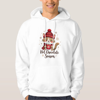 Funny Cat Hot Choco Season Merry Christmas Mom Dad Hoodie