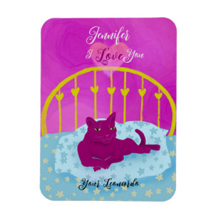 Funny Cat houdt van je gepersonaliseerde Valentijn Magneet