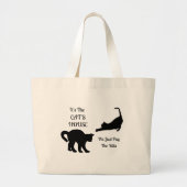 Funny Cat House Jumbo Canvas tas (Voorkant)