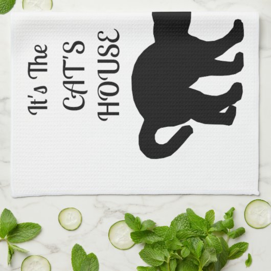 Funny Cat House Kitchen Towel Theedoek (Gevouwen)