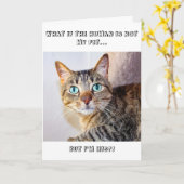 Funny Cat Human is niet mijn vaderdag Kaart (Gele Bloem)