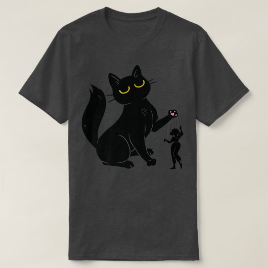 Funny Cat & Human Puppet  T-shirt (Design voorkant)