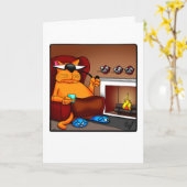 Funny Cat Humor Blijf in contact Wenskaart Kaart (Gele Bloem)