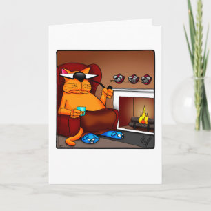 Funny Cat Humor Blijf in contact Wenskaart Kaart