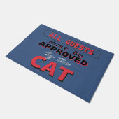 Funny Cat Humor Blue Welcome Deuren Mat (Schuin)