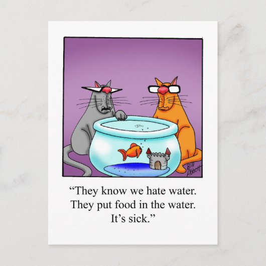 Funny Cat Humor Briefkaart (Voorkant)