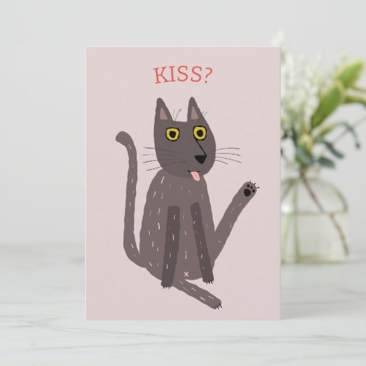 Funny Cat Humor Card Feestdagenkaart (Staand voorkant)