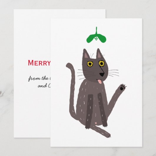 Funny Cat Humor Feestdagenkaart (Voorkant / Achterkant)