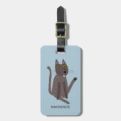 Funny Cat Humor gepersonaliseerd Bagagelabel (Voorkant verticaal)
