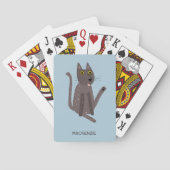 Funny Cat Humor gepersonaliseerd Pokerkaarten (Achterkant)