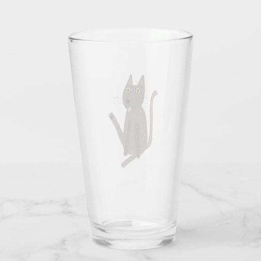 Funny Cat Humor Glas (Achterkant)