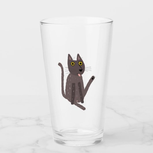 Funny Cat Humor Glas (Voorkant)