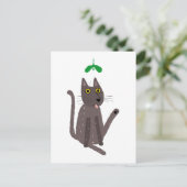 Funny Cat Humor Holiday Feestdagenkaart (Staand voorkant)