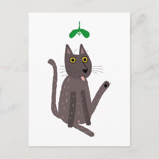 Funny Cat Humor Holiday Feestdagenkaart (Voorkant)