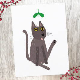 Funny Cat Humor Holiday Feestdagenkaart