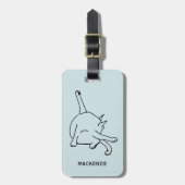 Funny Cat Humor Personalized Line Art Bagagelabel (Voorkant verticaal)