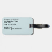 Funny Cat Humor Personalized Line Art Bagagelabel (Achterkant horizontaal)