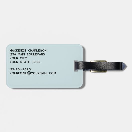 Funny Cat Humor Personalized Line Art Bagagelabel (Achterkant horizontaal)