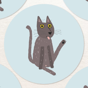 Funny Cat Humor Ronde Sticker