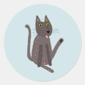 Funny Cat Humor Ronde Sticker (Voorkant)
