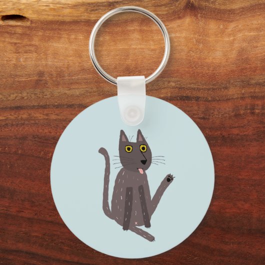 Funny Cat Humor Sleutelhanger (Voorkant)