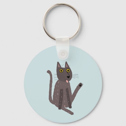 Funny Cat Humor Sleutelhanger (Achterkant)