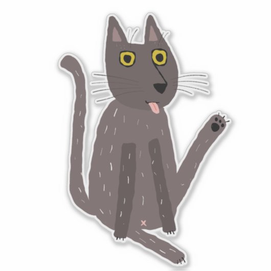 Funny Cat Humor Sticker (Voorkant)
