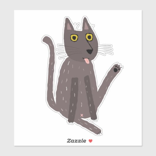 Funny Cat Humor Sticker (Vel)