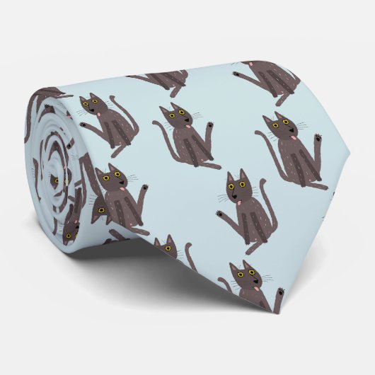 Funny Cat Humor Stropdas (Opgerold)