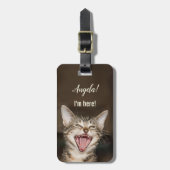 Funny Cat Humoureus Bagagelabel (Voorkant verticaal)