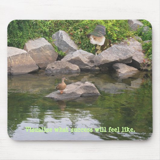 Funny Cat Hunting in Camo Muismat (Voorkant)