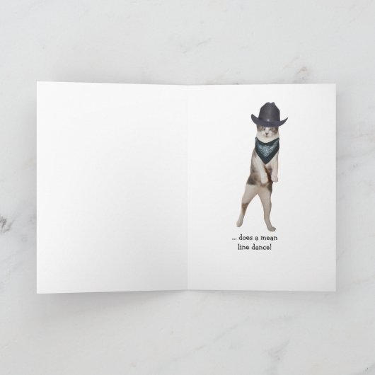  Funny Cat Husband Jubileum Kaart (Binnen)