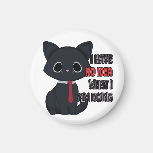 Funny Cat I Have No Idea Magneet (Voorkant)