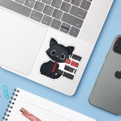 Funny Cat I Have No Idea Vinyl Sticker (Laptop met iPhone)