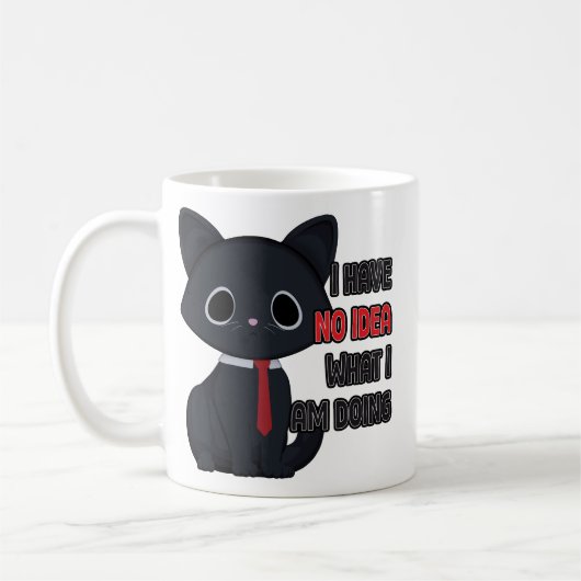 Funny Cat I Have No Idea What I Am Doing Mug Koffiemok (Links)