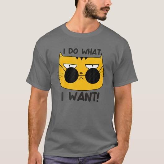 Funny Cat, ik doe wat ik wil met meisjes die jonge T-shirt (Voorkant)