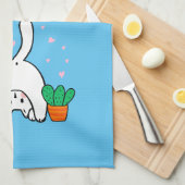 Funny Cat ik hou van je vader. Theedoek (Quarter Fold)