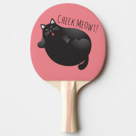 Funny cat illustratie Meowt controleren / me uitki Tafeltennisbatje
